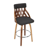 Lumisource York Mid-Century Modern 26" Counter Stool in Walnut and Charcoal