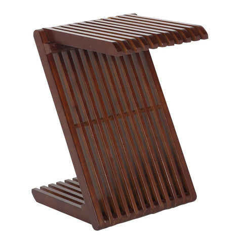 Lumisource Z-Bamboo Contemporary Side Table in Walnut Bamboo