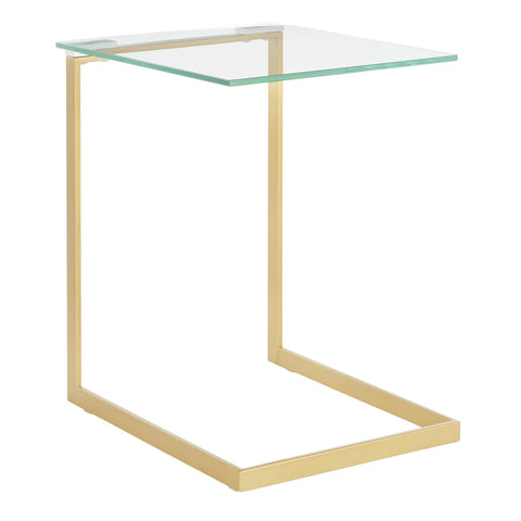 Lumisource Zenn Contemporary End Table in Gold with Clear Glass