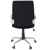 Lumisource Zip Contemporary Office Chair in Black Fabric with Silver Metal