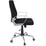 Lumisource Zip Contemporary Office Chair in Black Fabric with Silver Metal