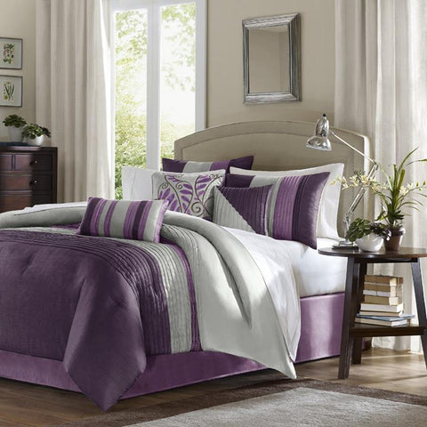 Madison Park Amherst Comforter Set In Purple