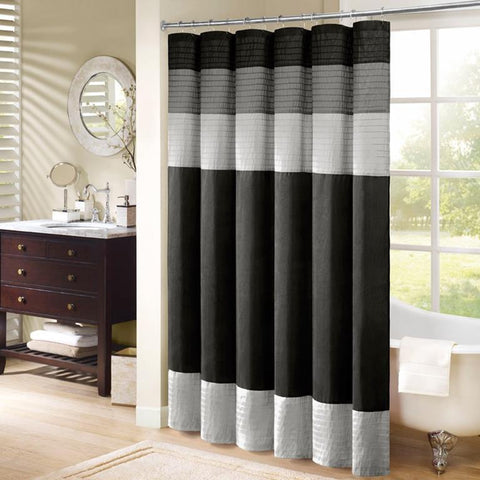 Madison Park Amherst Shower Curtain In Black