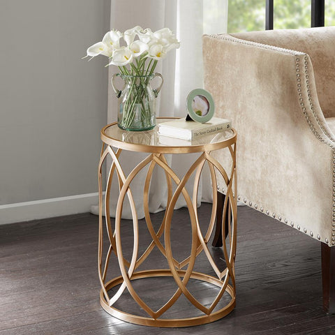 Madison Park Arlo Metal Eyelet Accent Table See below