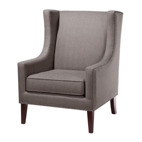 Madison Park Barton Wing Chair In Charcoal