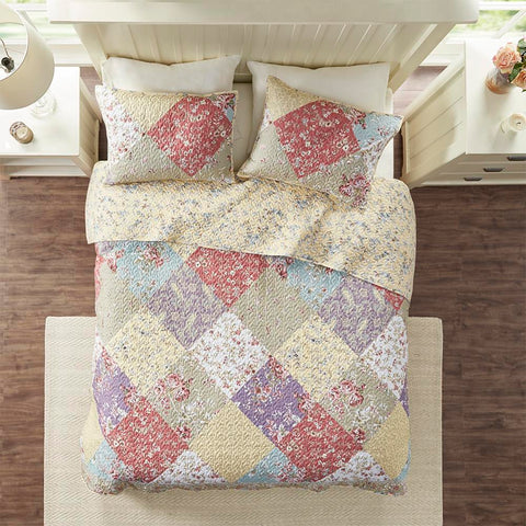 Madison Park Brynn 3 Piece Cotton Reversible Coverlet Set King/Cal King