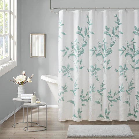 Madison Park Cecily Burnout Printed Shower Curtain 72x72"