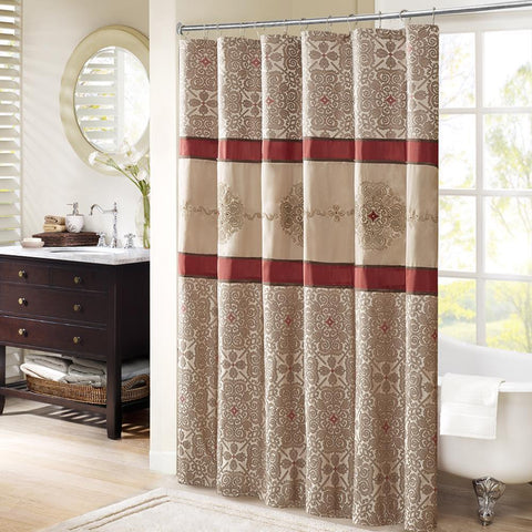 Madison Park Donovan Embroidered Shower Curtain 72x72"