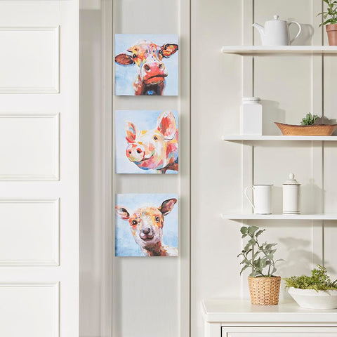 Madison Park Farm Animals Printed Canvas 3 Piece Set