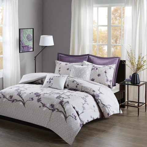 Madison Park Holly 7 Piece Cotton Duvet Cover Set Full/Queen