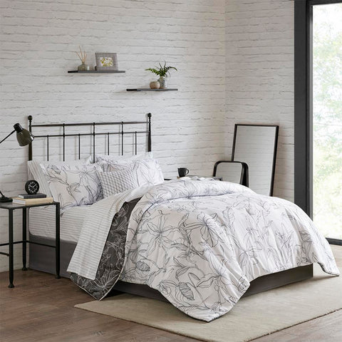 Madison Park Lilia Reversible Complete bedding set with Cotton Sheet Cal King