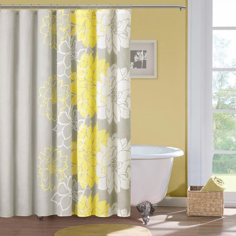 Madison Park Lola Shower Curtain In Yellow and Grey