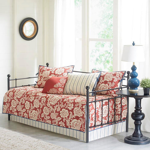 Madison Park Lucy 6 Piece Cotton Twill Reversible Daybed Set Daybed