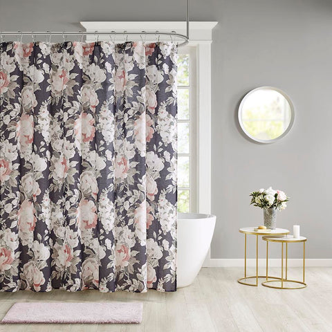 Madison Park Mavis Floral Print Cotton Shower Curtain 72x72"