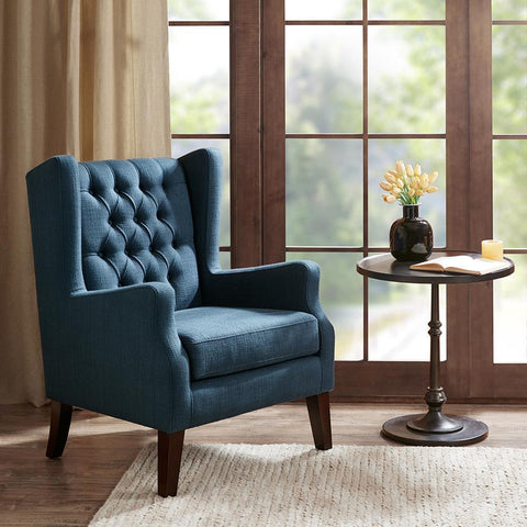 Madison Park Maxwell Button Tufted Wing Chair See below