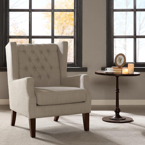 Madison Park Maxwell Button Tufted Wing Chair See below