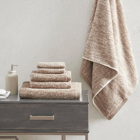 Madison Park Melange 100% Turkish Cotton Intermingle Jacquard 6 Piece Towel Set