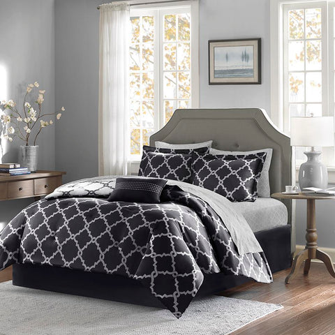 Madison Park Merritt Reversible Complete Comforter and Cotton Sheet Set Cal King