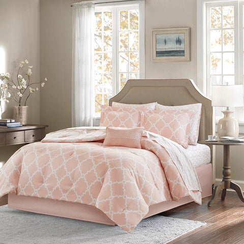 Madison Park Merritt Reversible Complete Comforter and Cotton Sheet Set Queen