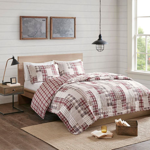 Madison Park Montana 3 Piece Reversible Printed Coverlet Set Full/Queen