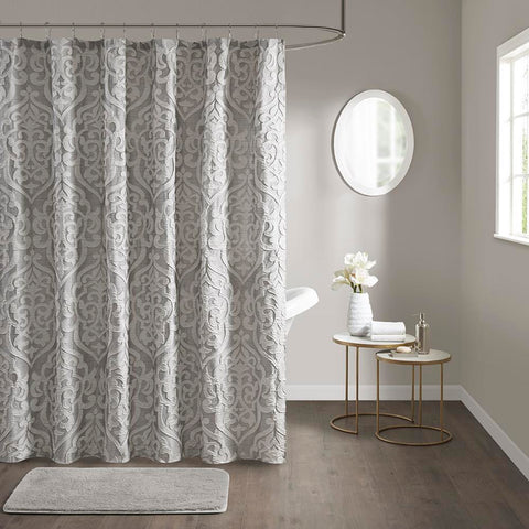 Madison Park Odette Jacquard Shower Curtain 72x72"
