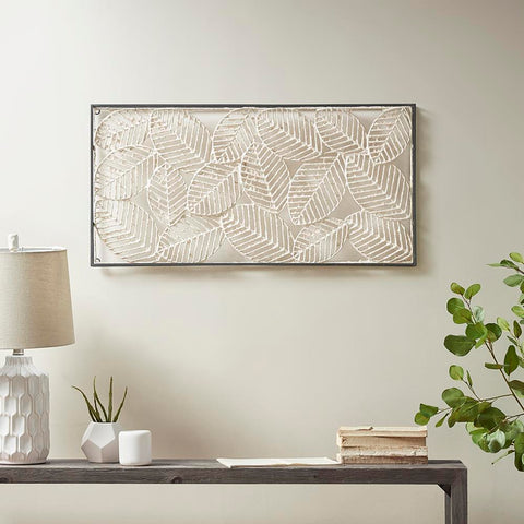 Madison Park Paper Cloaked Leaves Paper Cloaked Wall Decor Metal Frame