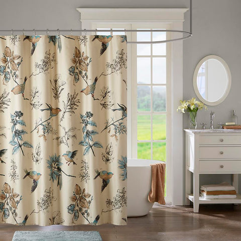 Madison Park Quincy Printed Cotton Shower Curtain 72x72"