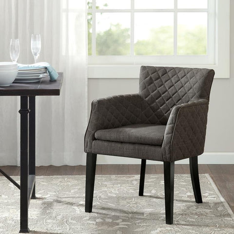 Madison Park Rochelle Quilted Dining Chair In Charcoal