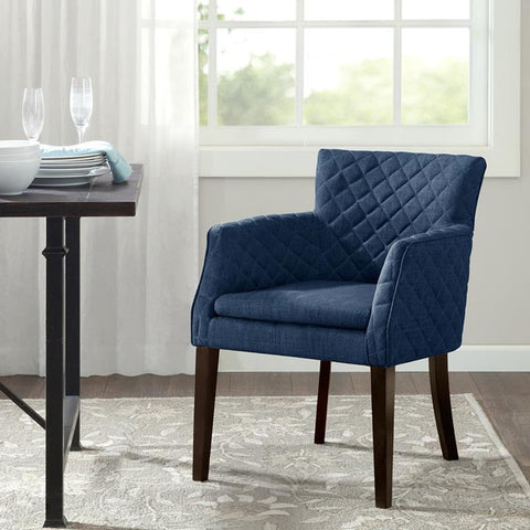 Madison Park Rochelle Quilted Dining Chair In Navy
