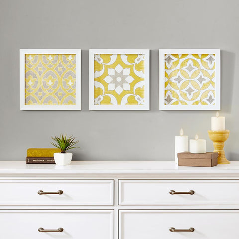 Madison Park Tuscan Tiles Framed Gel Coated Paper Set of 3
