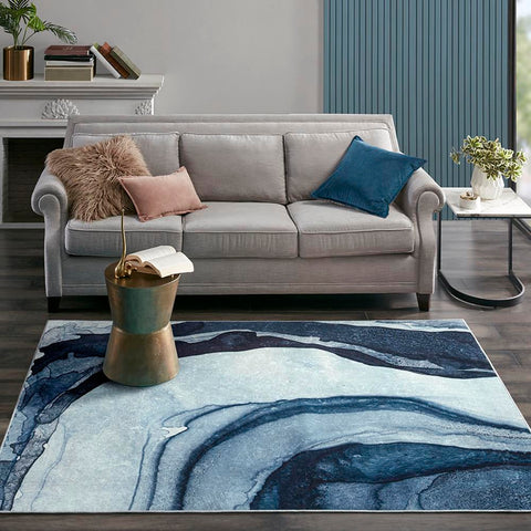 Madison Park Watercolor Printed Shiny Area Rug 5' x 7'