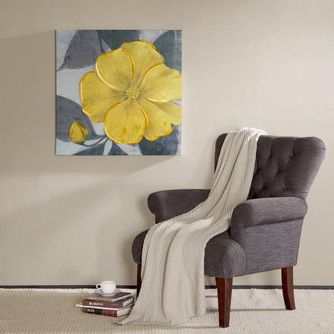 Madison Park Yellow Bloom Hand Embellished Canvas
