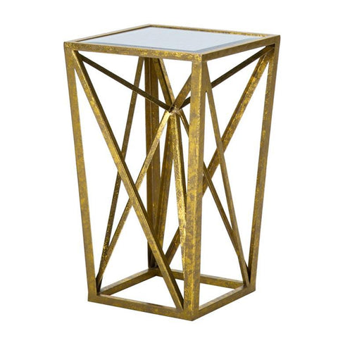 Madison Park Zee Gold Angular Mirror Accent Table