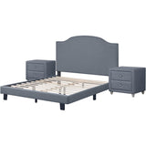 Madison Platform Bed with 2 Nightstands