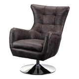 Moes Home Apsley Leather Swivel Chair