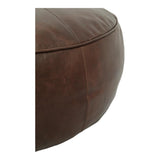 Moes Home Arthuro Leather Ottoman in Coffee