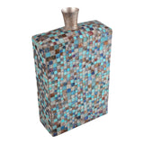Moes Home Azul Mosaic Vase Tall in Sky Blue