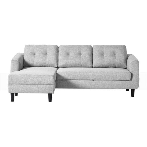 Moes Home Belagio Sofa Bed With Chaise Light Grey Left