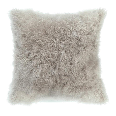 Moes Home Cashmere Fur Pillow in Light Grey