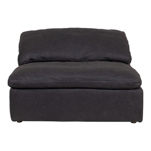 Moes Home Clay Slipper Chair Nubuck Leather Black