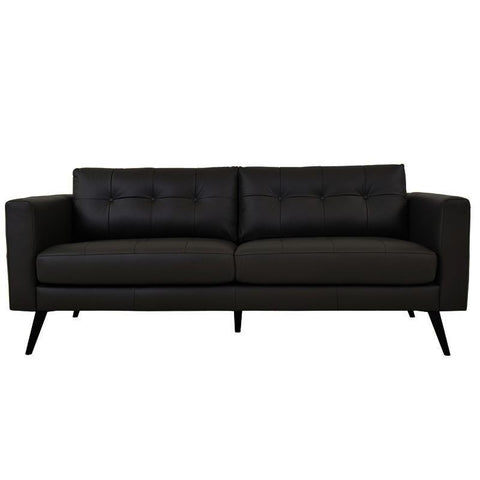 Moes Home Cortado Leather Sofa in Dark Grey