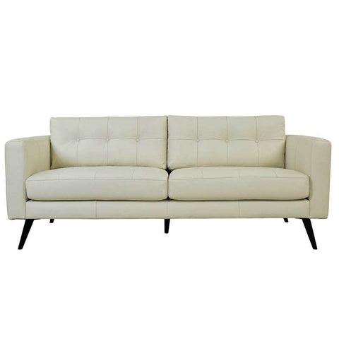 Moes Home Cortado Leather Sofa in White
