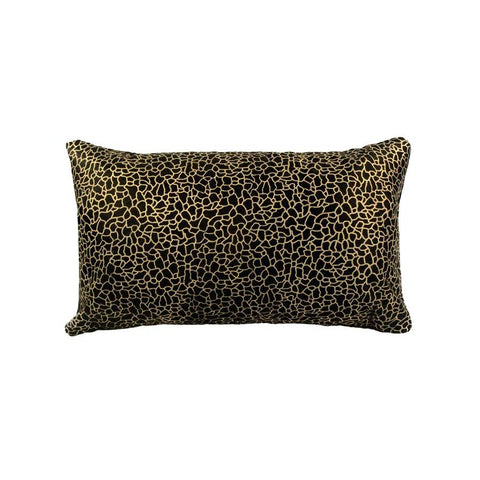 Moes Home Daisy Rectangular Pillow Black & Gold
