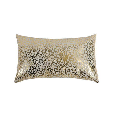 Moes Home Daisy Rectangular Pillow White & Gold