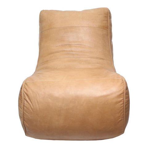 Moes Home Diana Leather Slipper Chair in Natural