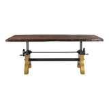 Moes Home Dunedin Adjustable Dining Table in Dark Brown