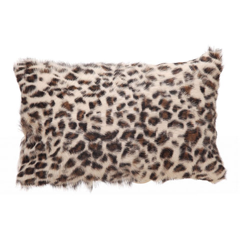Moes Home Goat Fur Bolster Spotted Brown Leopard