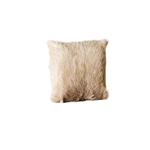 Moes Home Goat Fur Pillow Light Grey