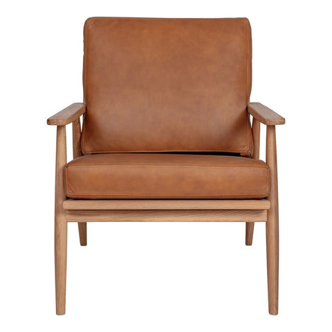 Moes Home Harper Leather Lounge Chair Tan