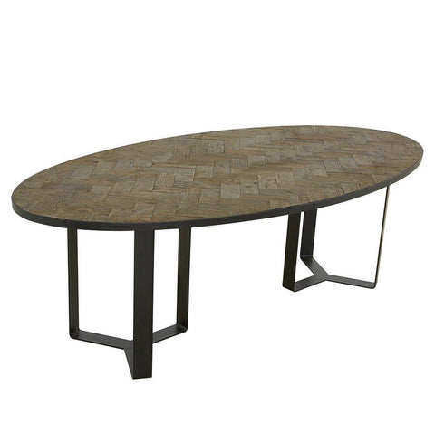 Moes Home Heritage Oval Dining Table in Cappuccino